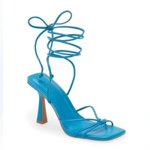 NEW Open Edit Karyn Ankle Tie Sandal in Blue Size 6.5
